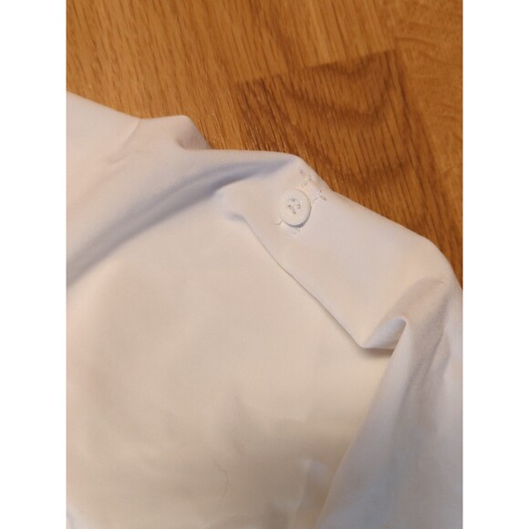 LL Bean Swim Cover Up Womens Medium White Split Neck Tunic Stretch - Picture 6 of 8